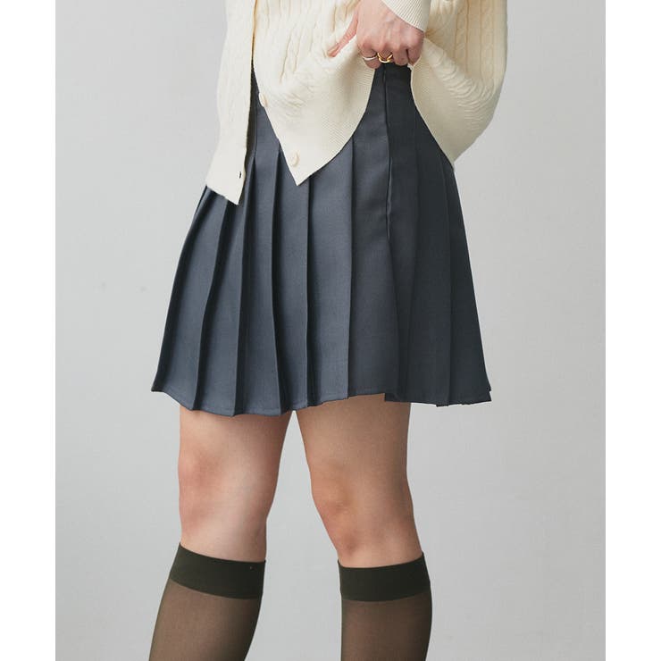 グレー | インナー付き プリーツミニスカート | ad thie