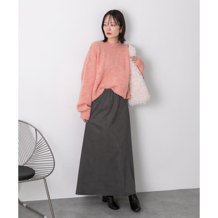 スエードタッチ ロングスカート | ad thie | 詳細画像10 