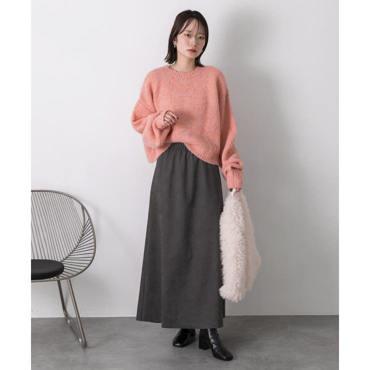 スエードタッチ ロングスカート | ad thie | 詳細画像12 
