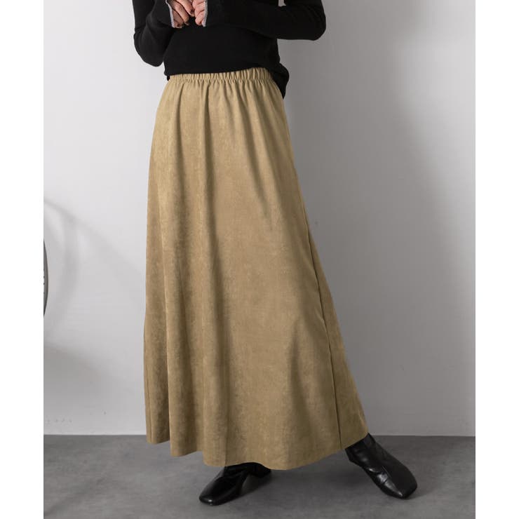 スエードタッチ ロングスカート | ad thie | 詳細画像3 