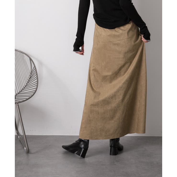 スエードタッチ ロングスカート | ad thie | 詳細画像5 