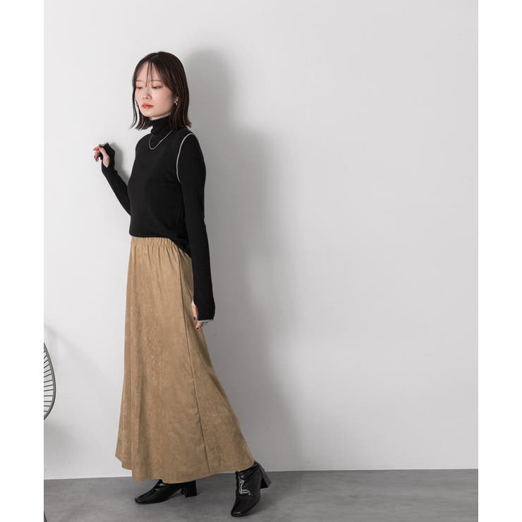 スエードタッチ ロングスカート | ad thie | 詳細画像6 