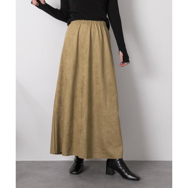 スエードタッチ ロングスカート | ad thie | 詳細画像7 