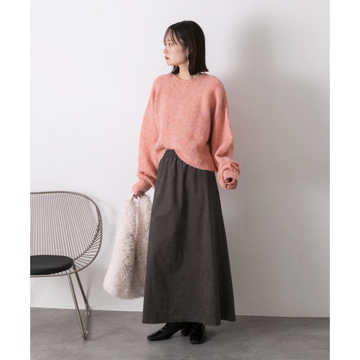 スエードタッチ ロングスカート | ad thie | 詳細画像8 