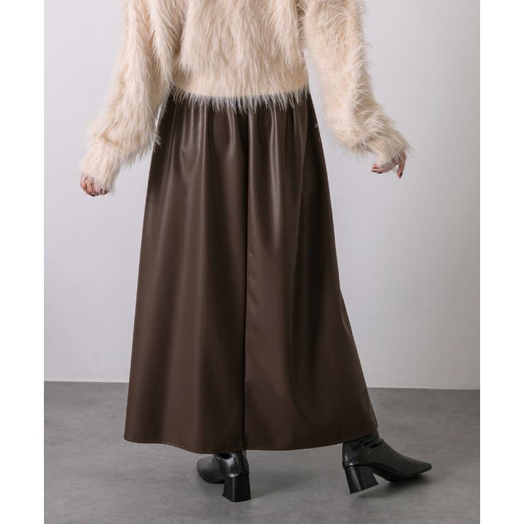 レザーライク ロングスカート | ad thie | 詳細画像19 