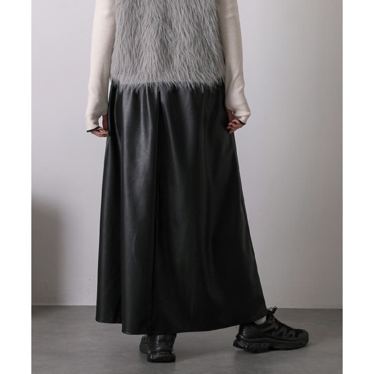 レザーライク ロングスカート[品番：ADEW0004716]｜ad thie