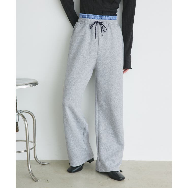 モクグレー | ダブルウエストスウェットパンツ | ad thie