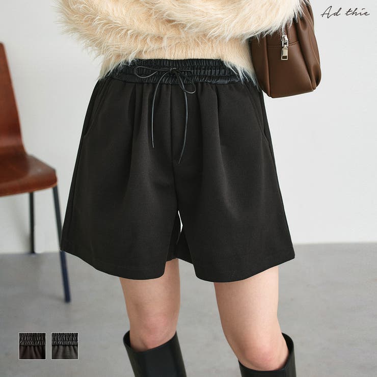 ウエスト切替 ハーフパンツ | ad thie | 詳細画像1 