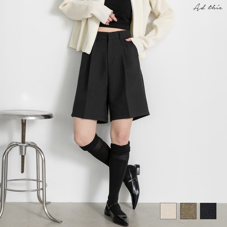 2025SS新作】タックハーフパンツ[品番：ADEW0004722]｜ad thie 