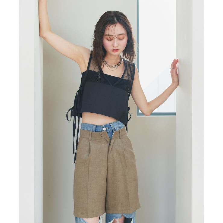 タックハーフパンツ | ad thie | 詳細画像4 