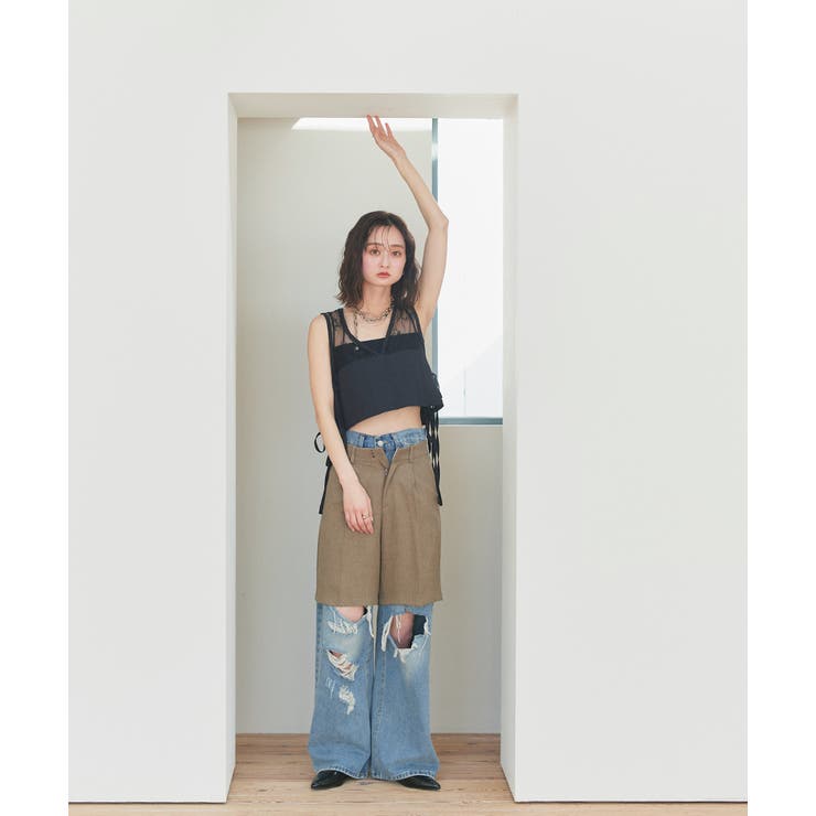 タックハーフパンツ | ad thie | 詳細画像8 