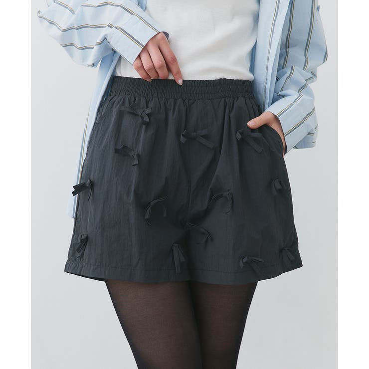 リボンナイロンショートパンツ | ad thie | 詳細画像12 