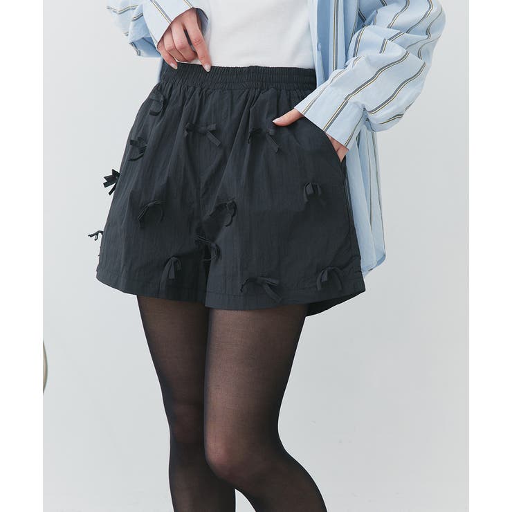 リボンナイロンショートパンツ | ad thie | 詳細画像13 