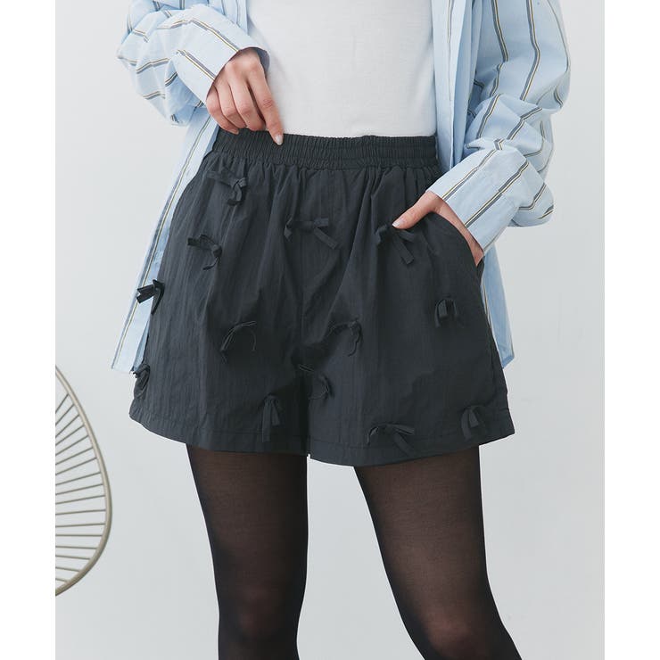 リボンナイロンショートパンツ | ad thie | 詳細画像14 