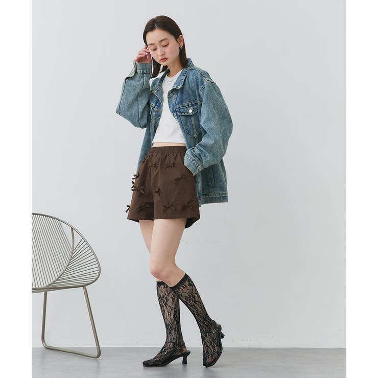 リボンナイロンショートパンツ | ad thie | 詳細画像25 