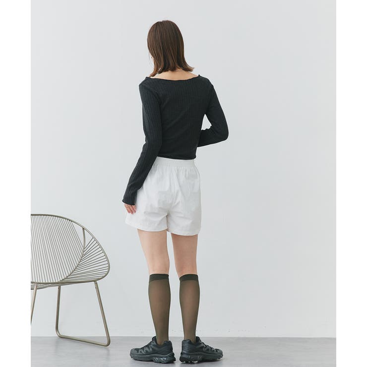 リボンナイロンショートパンツ | ad thie | 詳細画像3 