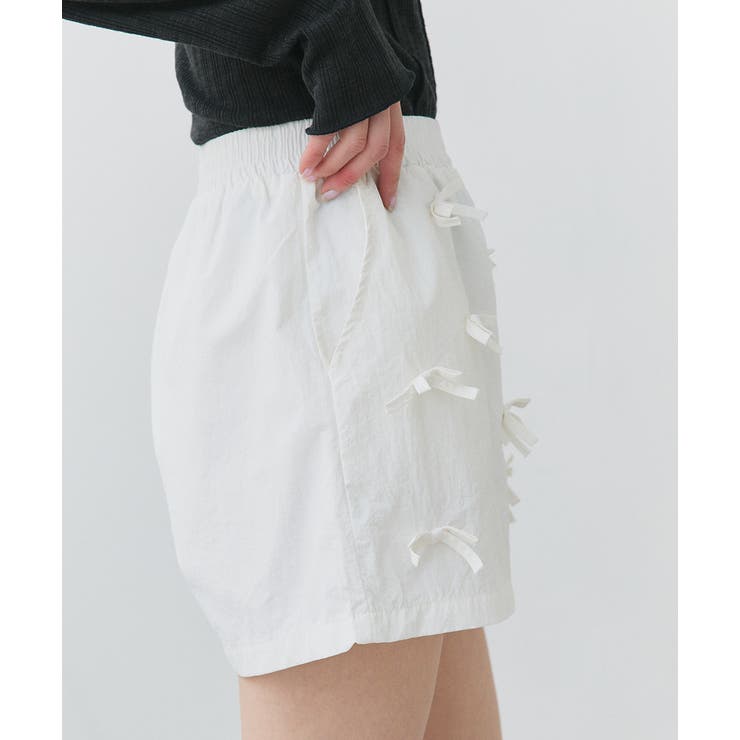 リボンナイロンショートパンツ | ad thie | 詳細画像7 