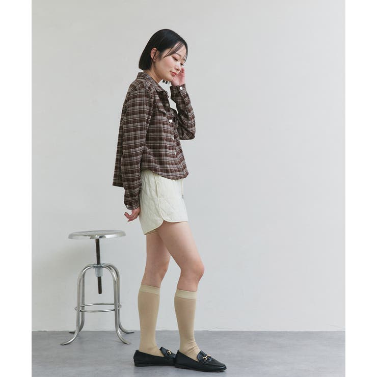 ショート丈チェックシャツ | ad thie | 詳細画像10 