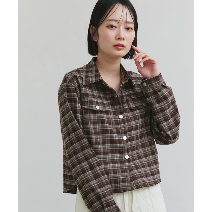 ショート丈チェックシャツ | ad thie | 詳細画像11 