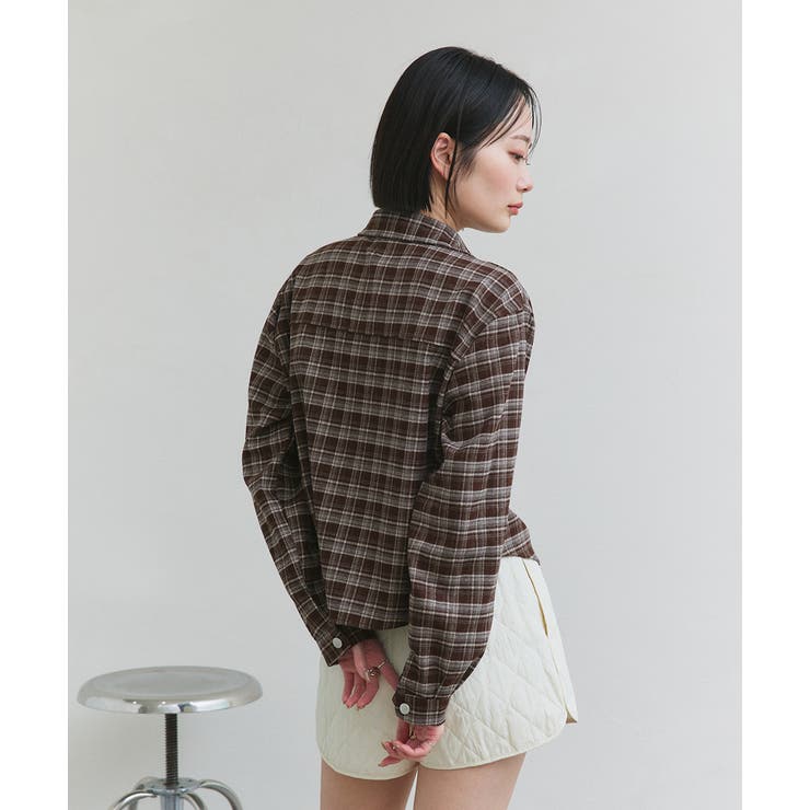 ショート丈チェックシャツ | ad thie | 詳細画像12 