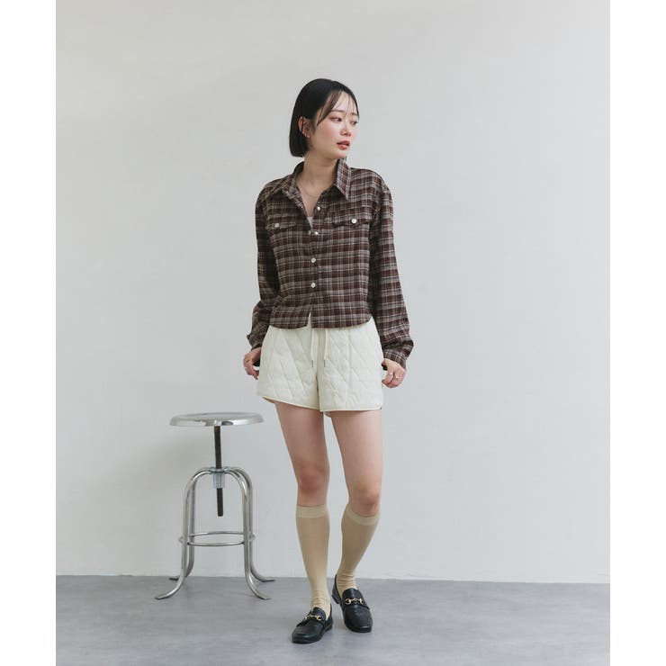 ショート丈チェックシャツ | ad thie | 詳細画像14 