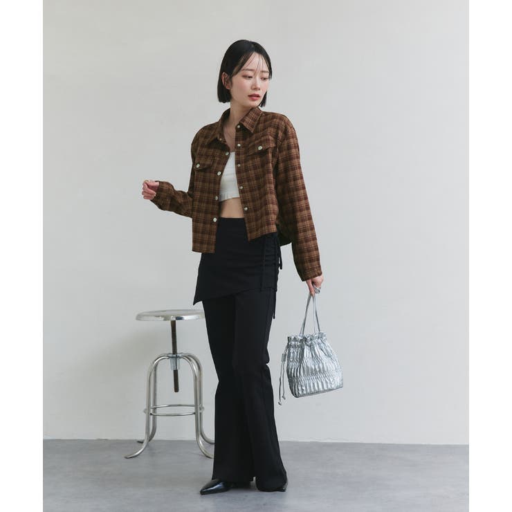 ショート丈チェックシャツ | ad thie | 詳細画像17 