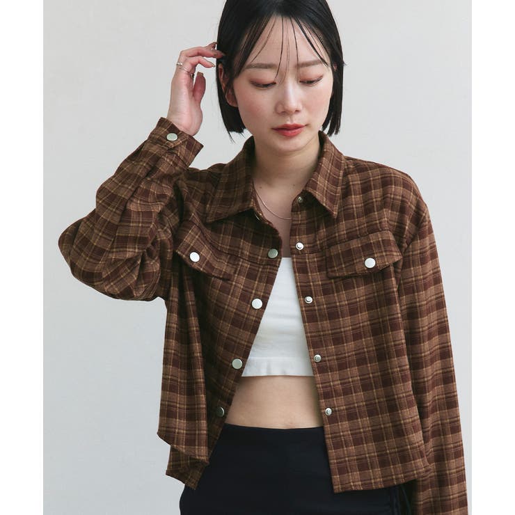 ショート丈チェックシャツ | ad thie | 詳細画像20 