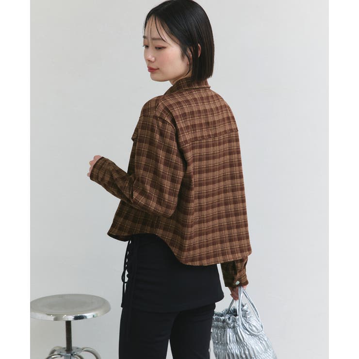 ショート丈チェックシャツ | ad thie | 詳細画像21 