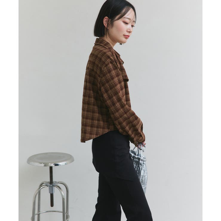 ショート丈チェックシャツ | ad thie | 詳細画像22 