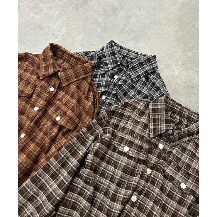 ショート丈チェックシャツ | ad thie | 詳細画像24 