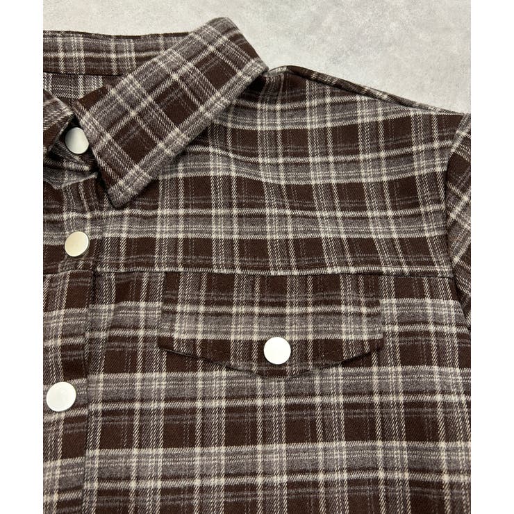 ショート丈チェックシャツ | ad thie | 詳細画像26 