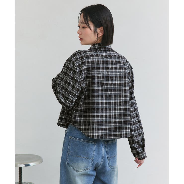 ショート丈チェックシャツ | ad thie | 詳細画像8 