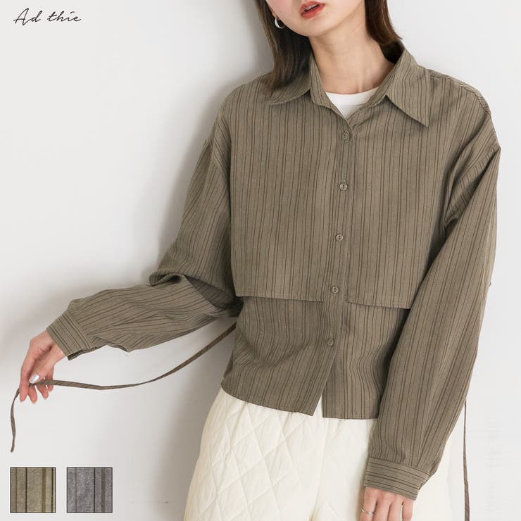 ストライプレイヤードシャツ | ad thie | 詳細画像1 