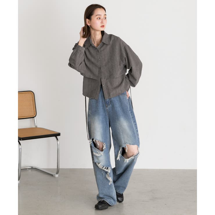 ストライプレイヤードシャツ | ad thie | 詳細画像2 