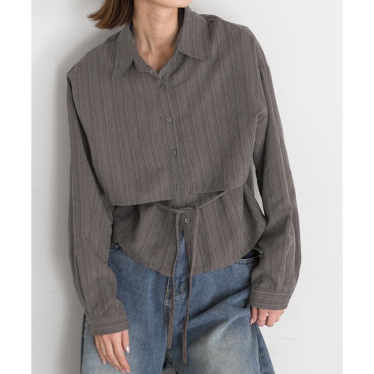 ストライプレイヤードシャツ | ad thie | 詳細画像4 