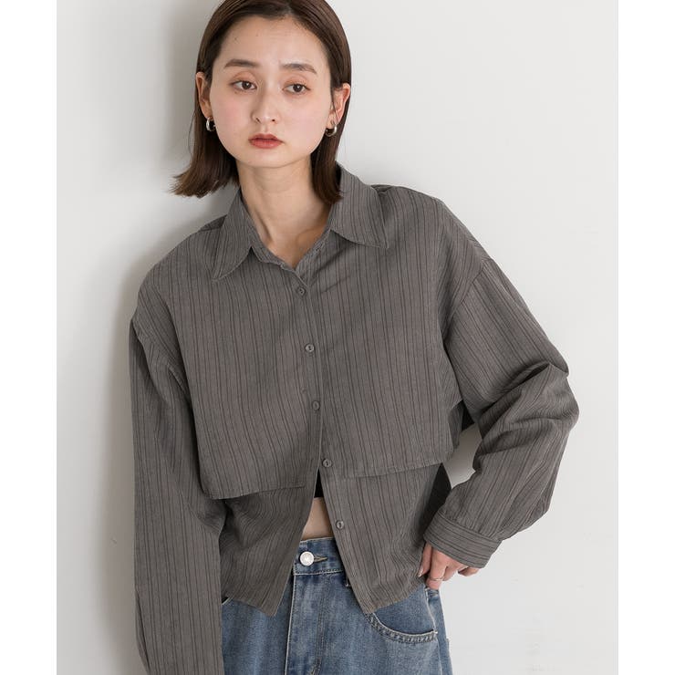 ストライプレイヤードシャツ | ad thie | 詳細画像5 