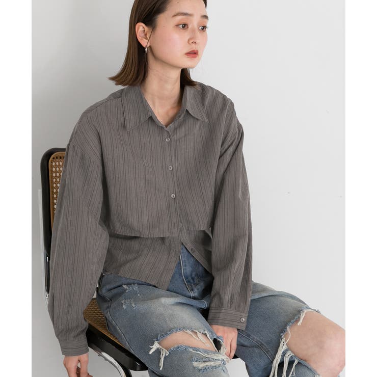 ストライプレイヤードシャツ | ad thie | 詳細画像9 