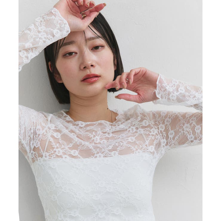 クルーネックレースカットソー | ad thie | 詳細画像11 
