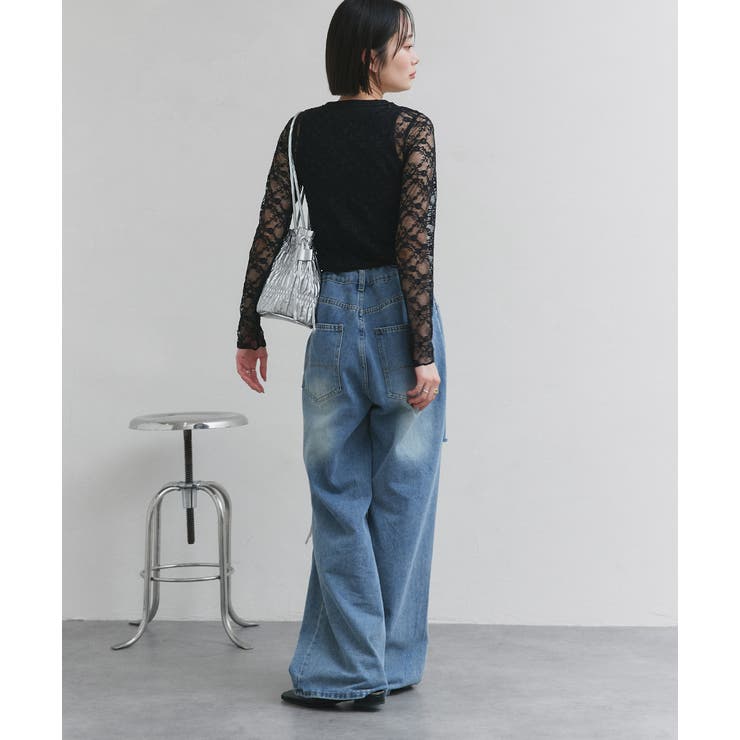 クルーネックレースカットソー | ad thie | 詳細画像16 