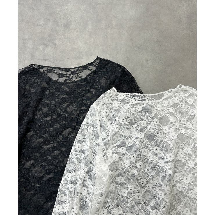 クルーネックレースカットソー | ad thie | 詳細画像19 