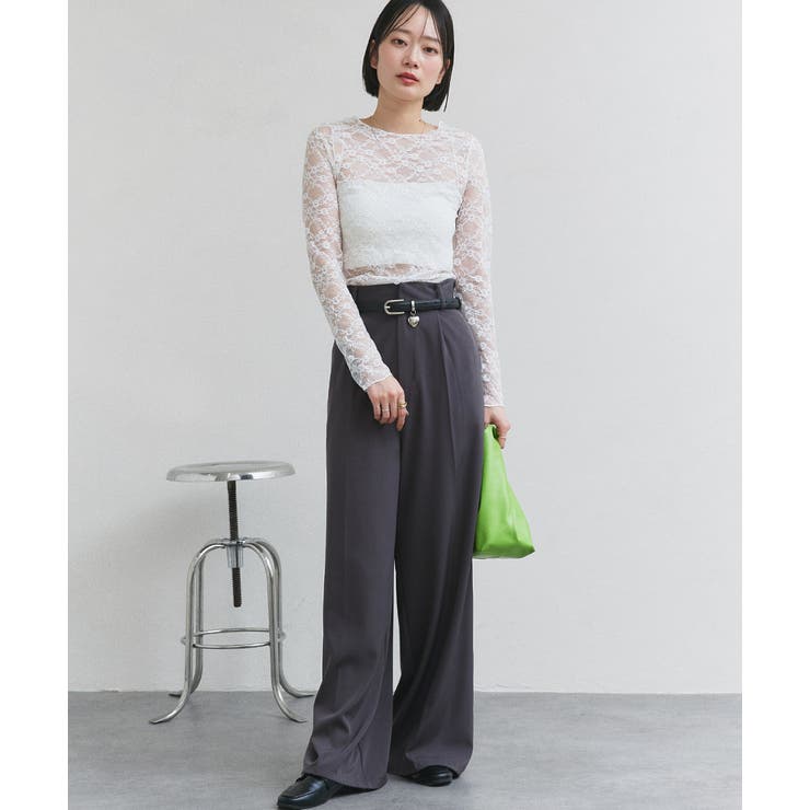 クルーネックレースカットソー | ad thie | 詳細画像2 