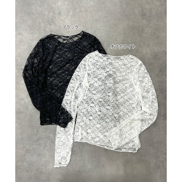 クルーネックレースカットソー | ad thie | 詳細画像24 