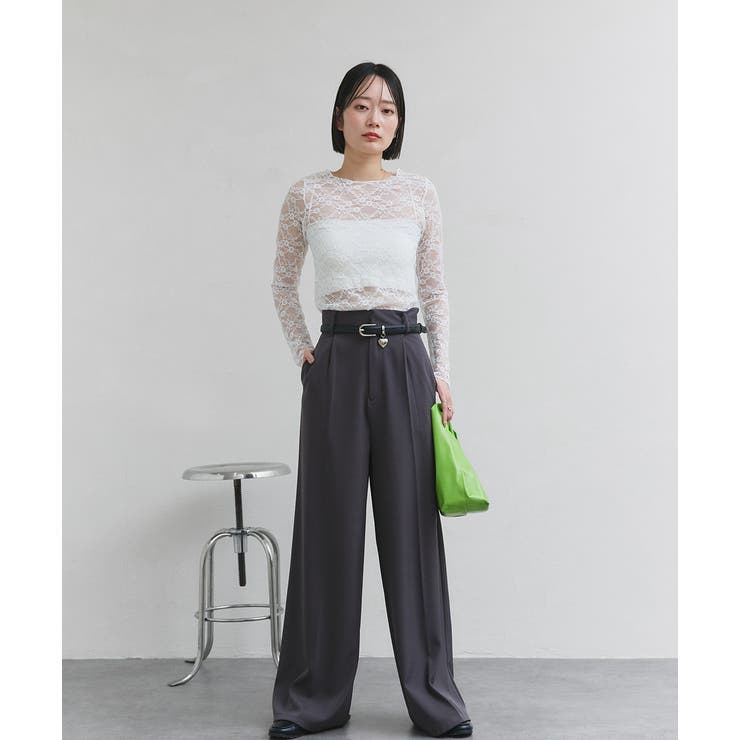 クルーネックレースカットソー | ad thie | 詳細画像5 