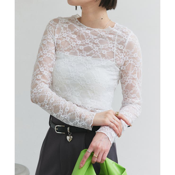 クルーネックレースカットソー | ad thie | 詳細画像6 