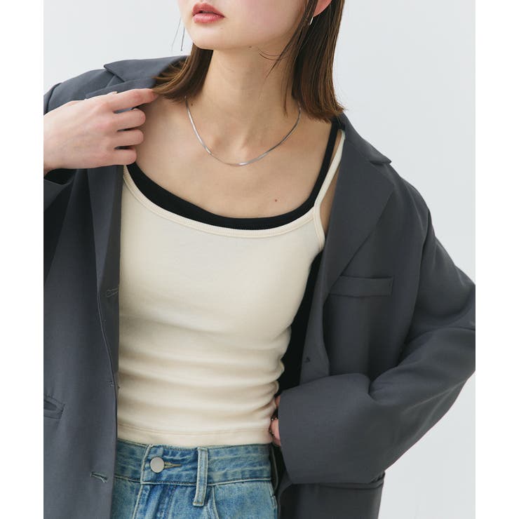 カップ付きレイヤードキャミソール | ad thie | 詳細画像4 