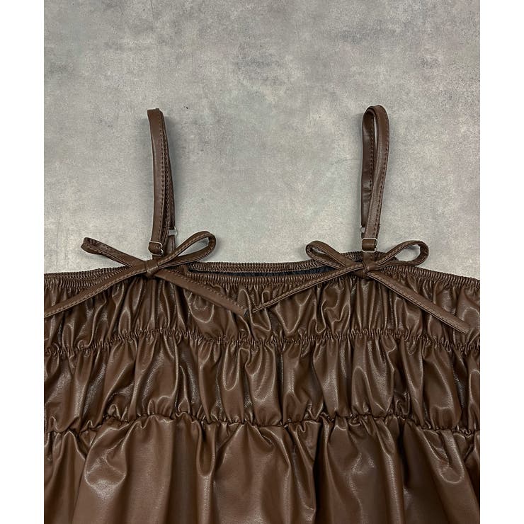 リボンデザイン ギャザーキャミソール | ad thie | 詳細画像20 