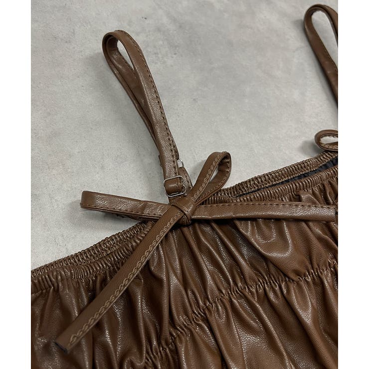 リボンデザイン ギャザーキャミソール | ad thie | 詳細画像21 