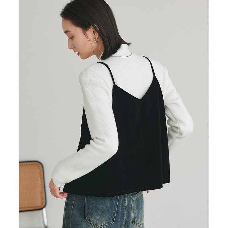 リボンデザイン ベロアキャミソール | ad thie | 詳細画像10 