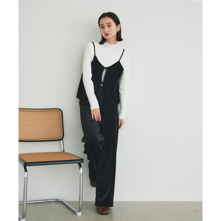 リボンデザイン ベロアキャミソール | ad thie | 詳細画像16 