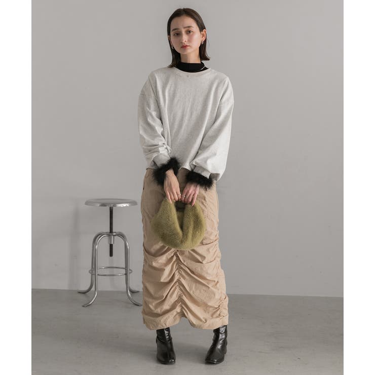 ファースリーブ ハイネックトップス | ad thie | 詳細画像11 